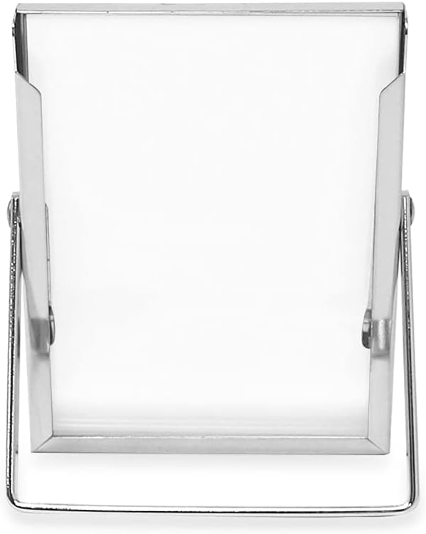 Laura Ashley 2x3 Silver Bamboo Metal Picture Frame (Vertical) with Pull-Out Easel Stand, Made for Tabletop, Counterspace, Shelf and Desk (2x3, Silver)