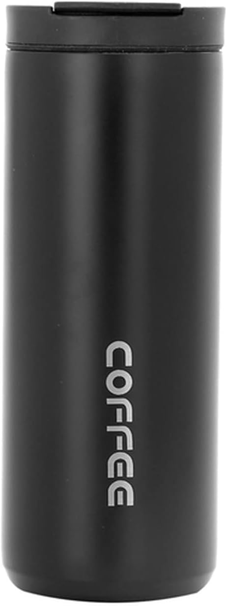 350ml/500ml Double Stainless Steel 304 Coffee Mug Leak-Proof Mug Travel Portable Thermal Cup Insulation Water Bottle(Black 500ml)