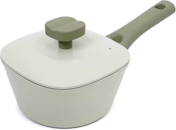 1.5QT Saucepan with Lid, Nonstick Ceramic Coating, PFAS & PFOA-Free, Induction Compatible, Dishwasher Safe, Stay-Cool Handles, Durable Scratch-Resistant Design