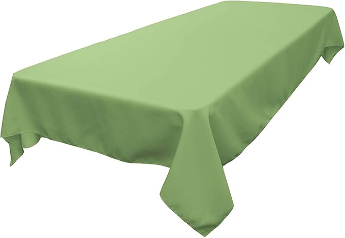 LA Linen Polyester Poplin Washable Rectangular Tablecloth, Stain and Wrinkle Resistant Table Cover 60x120, Fabric Table Cloth for Dinning, Kitchen, Party, Holiday 60 by 120-Inch, Sage