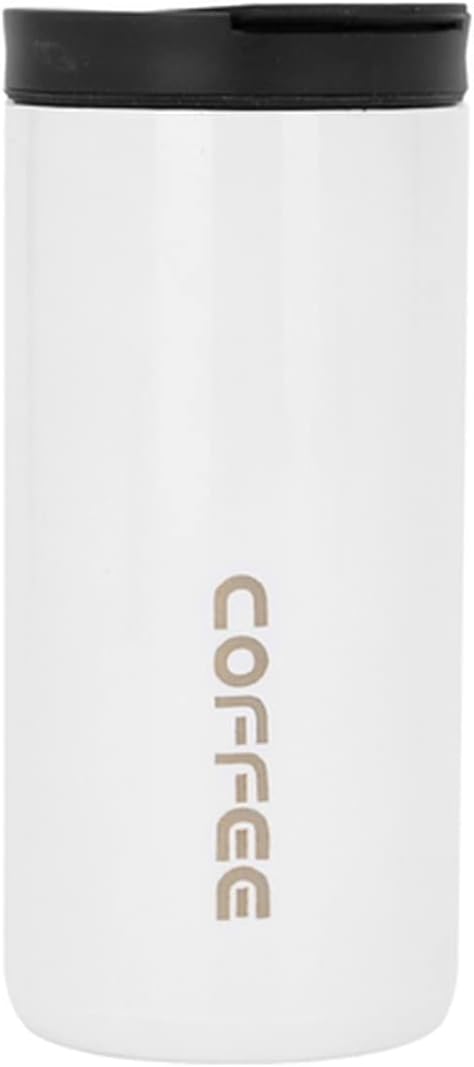 350ml/500ml Double Stainless Steel 304 Coffee Mug Leak-Proof Mug Travel Portable Thermal Cup Insulation Water Bottle(White 350ml)