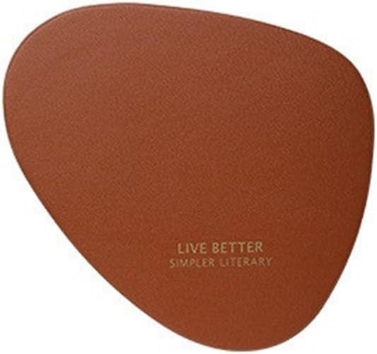 Decorative Coffee Coasters PU Leather Placemat European Style Table Mat Home Decoration(Brown Small)