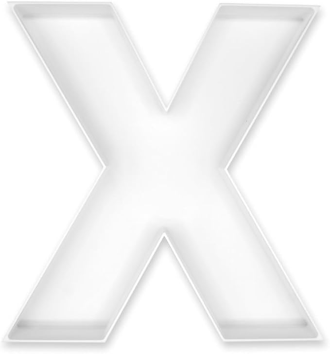 10" Reusable Plastic Box Form Tray Display for Treats, Charcuterie, Cake Pop, Candy, Charcuterie Box, Custom Charcuterie Letters Fillable - Reusable Letter Box - (White Plastic, X)