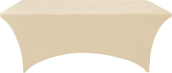 10-Pack 6ft Spandex Table Covers for Rectangle Standard Folding Tables - Wrinkle Resistant Stretch Tablecloths - Ultimate Fitted Table Protector for Parties, Banquet, Wedding