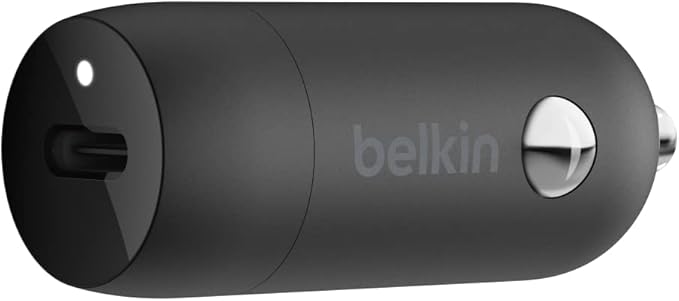 Belkin Boost↑Charge™ 30W Fast Car Charger, Compact Design w/USB-C Power Delivery Port, USB-C to Lightning Cable Included, Universal Compatibility for iPhone 14 Series, iPad, and More - Black