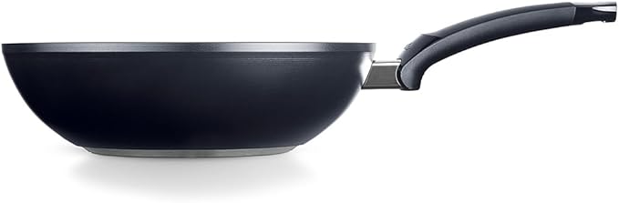 Fissler Ceratal Comfort Ceramic 11 Inch Non-Stick Wok, Orbit Black, Made without PFAS