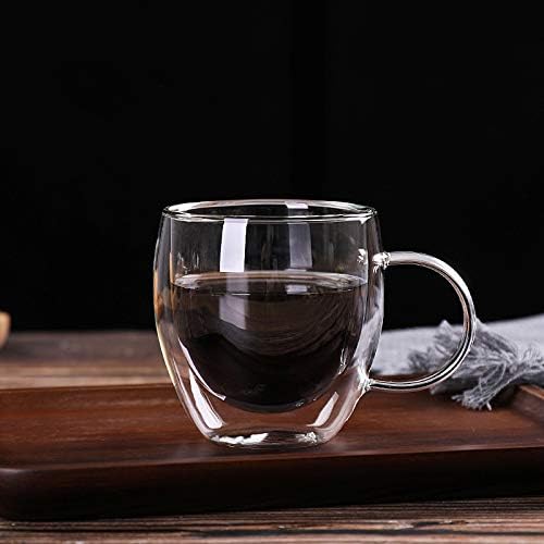 Transparent Glass Coffee Cup Milk Whiskey Tea Beer Double Creative Heat Resistant Cocktail Vodka Wine Mug Drinkware Tumbler Cups(201-250ML)