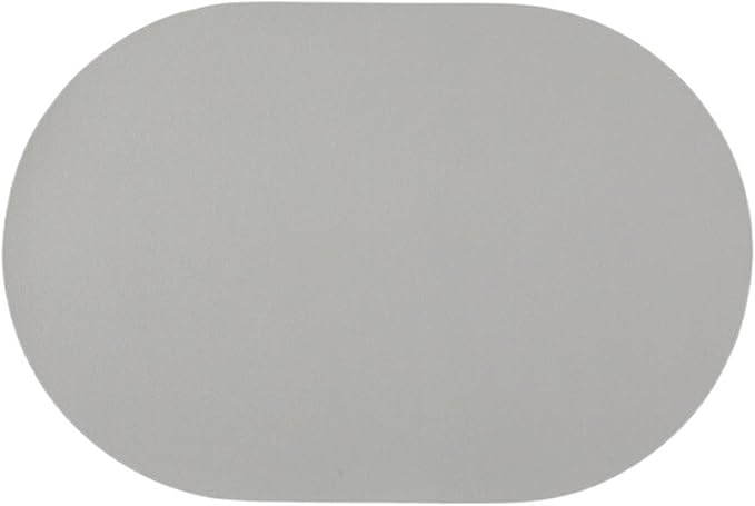 Leather Placemat Oval Oil-Proof Table Mat Home Dining Kitchen Table Placemat Design Dining Waterproof Heat Home Decor(Gray)