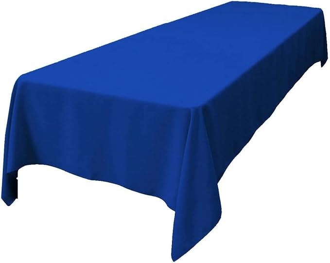 LA Linen Polyester Poplin Washable Rectangular Tablecloth, Stain and Wrinkle Resistant Table Cover 60x108, Fabric Table Cloth for Dinning, Kitchen, Party, Holiday 60 by 108-Inch, Royal Blue