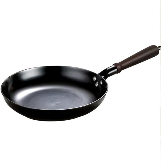 11.8"(30cm) Cast Iron Skillet Frying Pan Physical Non-Stick Cooking Pan with Wooden Handle, Use on the Gas & Electric Stove, Oven, Induction Cooktop, Grill or Over a Campfire,Fried Beef Steak