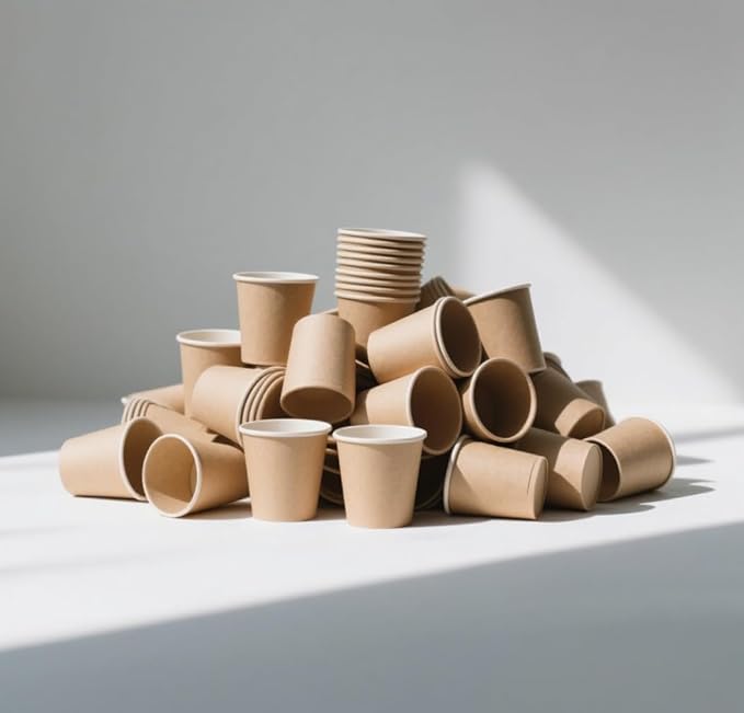 12 oz 500 Pack Disposable Coffee Cups, Bulk Brown Disposable Paper Cups, Coffee Cups for Hot Tea, Chocolate and Cold Drinks