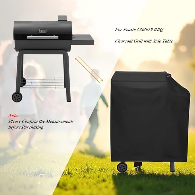 Charcoal Grills Cover for Feasto BBQ Charcoal Grill, Waterproof Outdoor Grill Cover for Pit Boss Competition Series 1250 BBQ Barbeque Grill Cover (Cover Only) - 46" L×26" W×43" H, Black