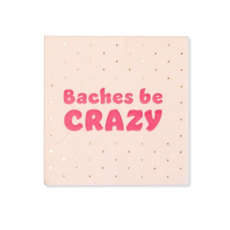 Stag & Hen Bachelorette Party Napkins | 24 Pack, 3-Ply Disposable Beverage Napkins | Baches Be Crazy Funny Tableware, Party Decor | Bridal Shower Gift, Engagement Party Favors, Ideas