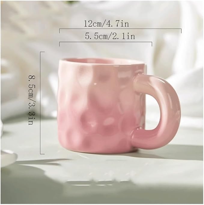 Mug Flowing Color Freshly Ground Coffee Mug 12.3oz Hot Chocolate Cup Cute Couple Drinking Cup Home Juice Flower Tea Cup Porcelain Coffee Mugs(Yellow)
