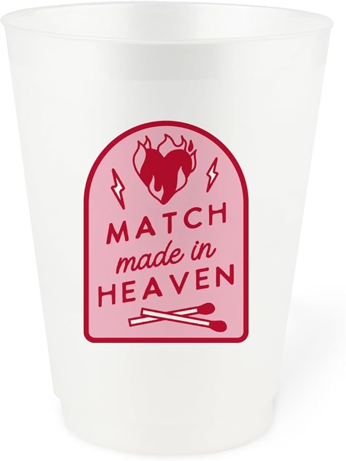 Stag & Hen Match Made in Heaven Bachelorette Party Cups - 12 Pack, 16 oz Cups | Custom Drinkware for Final Flame The Perfect Match Themed Bridal Shower, Engagement Party | Bridesmaids Gifts, Favors