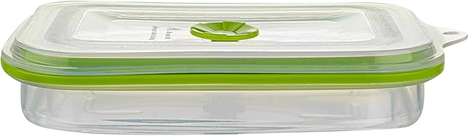 Restaurantware-Fresh Hero 32.3 Ounce Storage Containers, 1 Durable Airtight Food Containers - Microwavable, Freezable, Green Silicone, Collapsible, Dishwashable, With Vented Lids