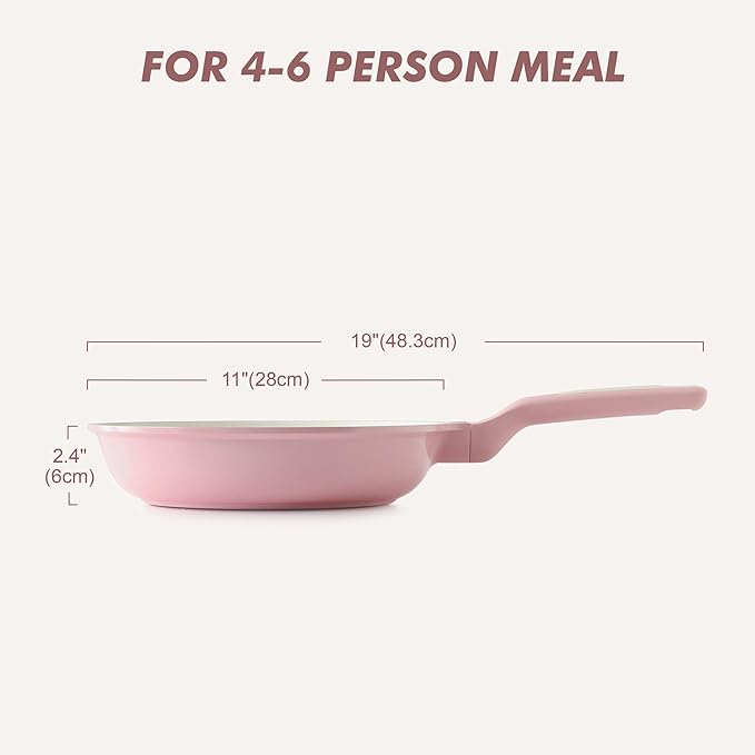 SENSARTE Nonstick Ceramic Frying Pan 11-Inch, Healthy Non Toxic Skillet, Induction Compatible Omelet Pan with Heat Resistant Handle, PFAS-Free