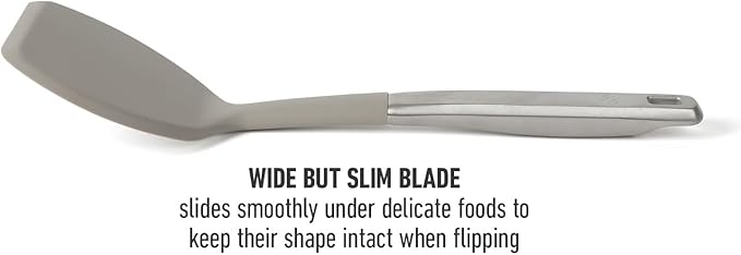 Calphalon Prime Stainless Steel Turner W/Taupe Sillicone Head