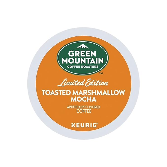 Green Mountain Coffee Roasters Toasted Marshmallow Mocha, Single-Serve Keurig K-Cup Pods, Flavored Light Roast Coffee, 24 Count