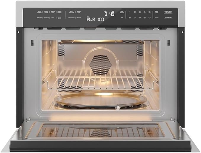 Pemberly Row 24 in. Stainless Steel Convection Oven with Microwave 1.5 cu. ft.