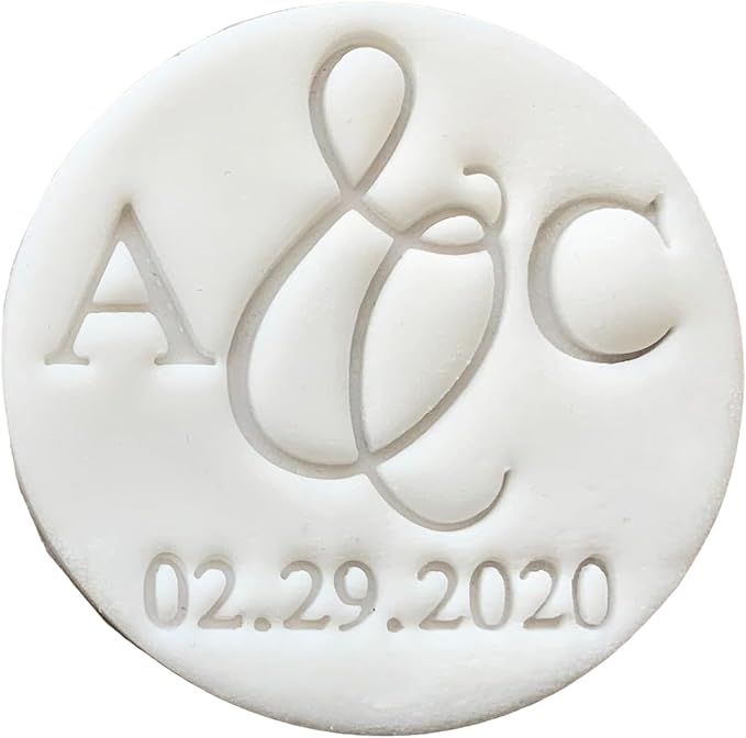 Custom Wedding Cookie Stamp or Fondant Embosser with Your Initials great for Wedding, Engagement or Anniversary cookies