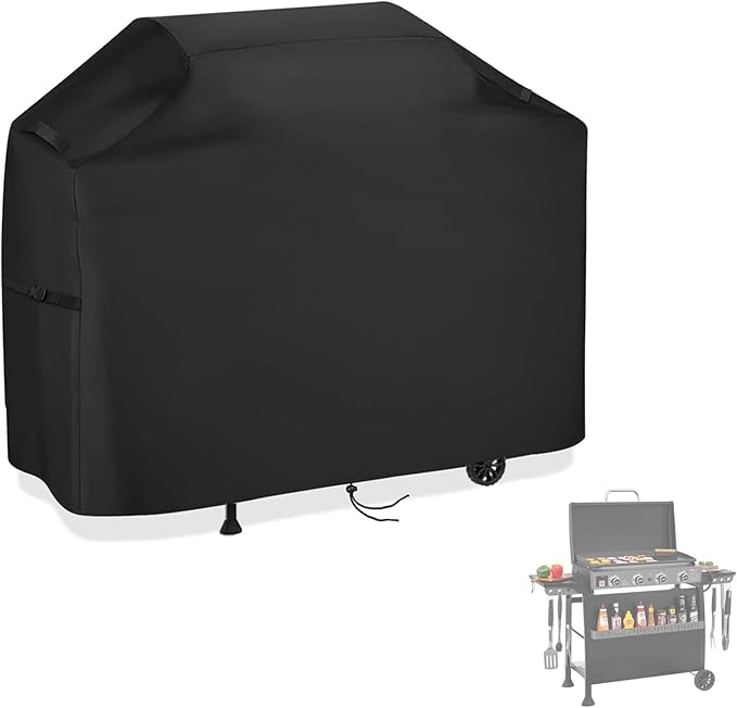 Flat Top Grill Cover for Royal-Gourmet PD4001 4 Burner Propane Gas Griddle, Outdoor Griddle Grill Cover Waterproof Gas Flat Top Grill Cover - 56" L×25" W×37" H, Black