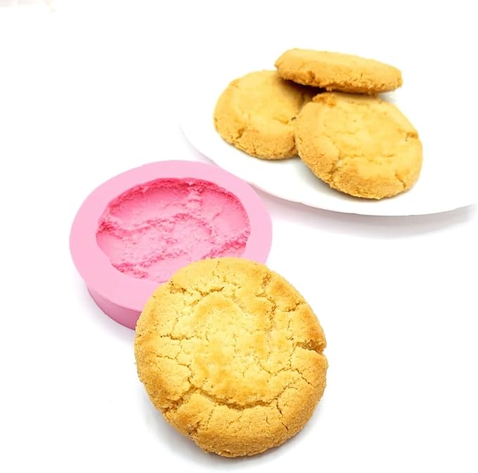 Natucraft Pink Silicone Realistic Sugar Cookie Mold, Candle Dessert Mold, Wax Melts Mold, Oven Safe Up to 395F, Latex Free, BPA Free, Phthalate Free