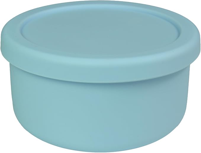 24fl oz (700ml) Silicone Food Storage Containers,Round Bowls with Lids - Meal Prep Containers for Kitchen Serving, Salad & Lunch - Airtight, Microwave/Fridge/Dishwasher Safe, BPA-Free (Grayish blue)