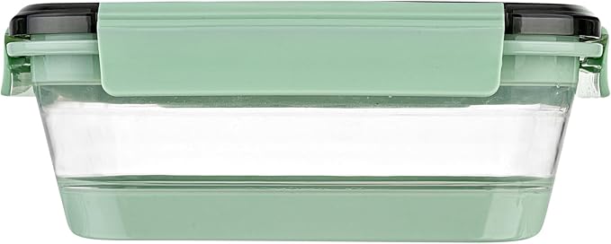 Restaurantware-Fresh Hero 40 Ounce Storage Containers, 20 Durable Airtight Food Containers - Microwavable, Freezable, Green Plastic Collapsible Container, Dishwashable, With Vented Lids