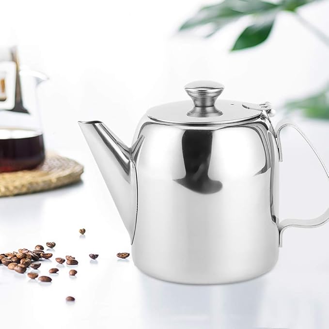 Stainless Steel Tea Kettle, 20 oz (500ml) Stovetop Teapot with Short Spout and Mirror Finish, Leak-Proof Coffee Pot and Carafe for Home, Kitchen, Hotel, Restaurant Use
