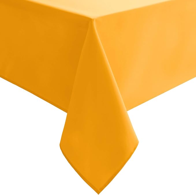Hiasan Orange Yellow Rectangle Tablecloth - Waterproof Washable Fabric Table Cloth for Dining Party and Outdoor Use, 54 x 108 Inch