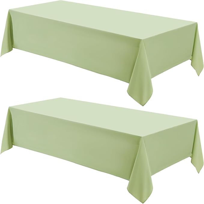 Rectangle Tablecloths 60x120 Inch 2 Pack Sage Green Tablecloth for 6ft Washable Decorative Linen Polyester Table Cloths for 8ft Dining Table Banquets Buffet Parties and Wedding