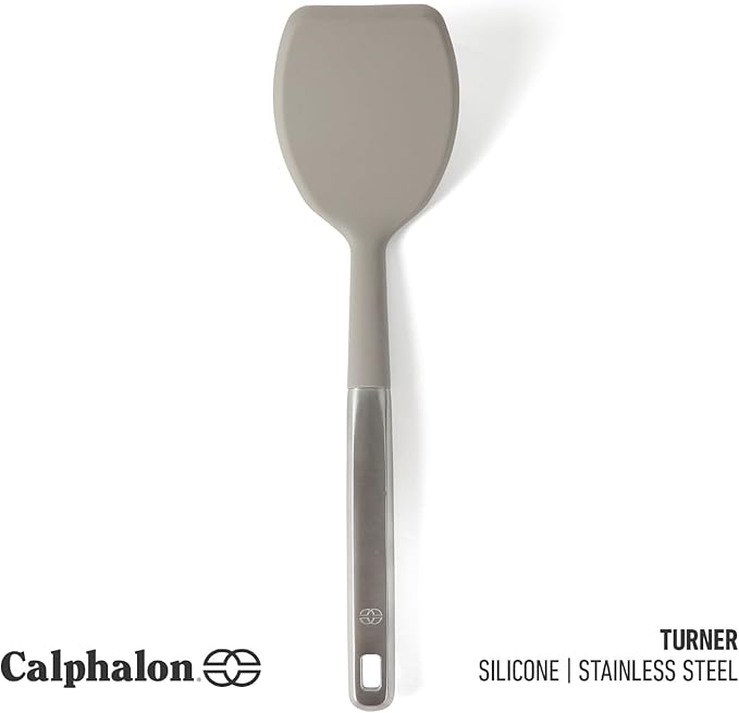 Calphalon Prime Stainless Steel Turner W/Taupe Sillicone Head