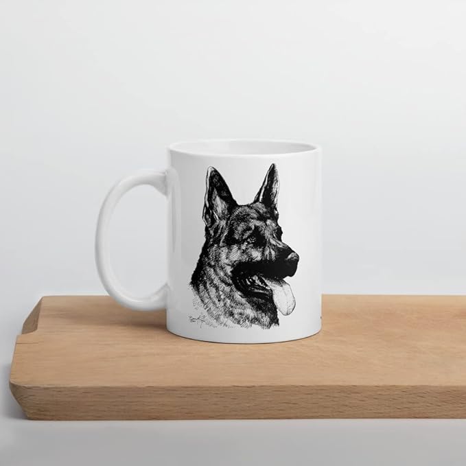 German Shepherd 11oz Ceramic White glossy mug 2