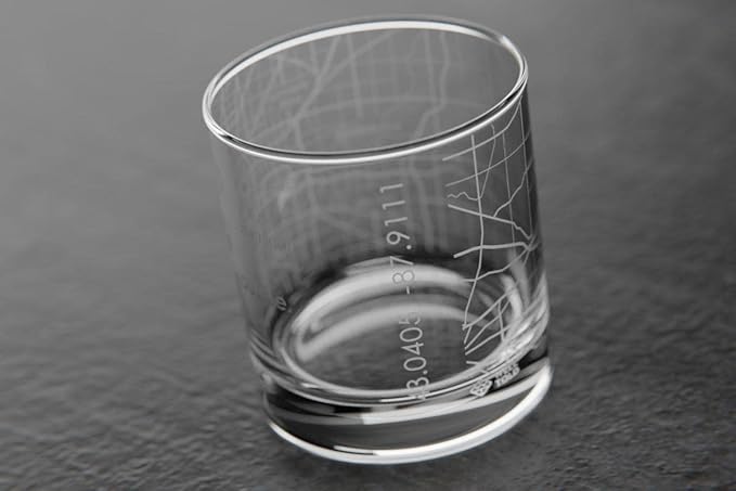 Well Told Engraved Milwaukee Wisconsin Map Rocks Glass, Old Fashioned Whiskey Glass (11 oz, Clear) Etched Whiskey Glass, Gifts For Whiskey Lovers