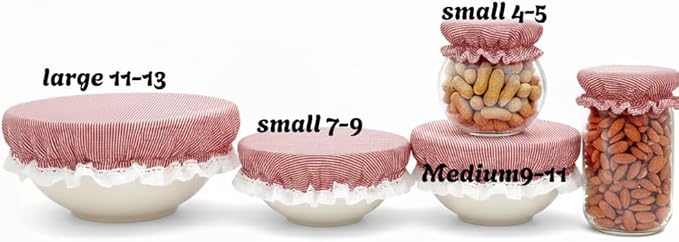 XIO&MIA Reusable Bowl Covers 5 Sizes – Stretch Fabric Bread Proofing Covers for Sourdough Fermentation & Food Storage – Eco-Friendly Kitchen Gift for Bakers, Christmas, Mother’s Day & Housewarming