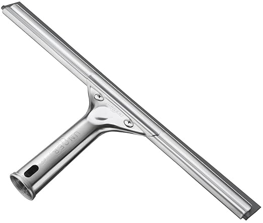 Unger Professional Stainless Steel Heavy-Duty Squeegee, 12", Silver