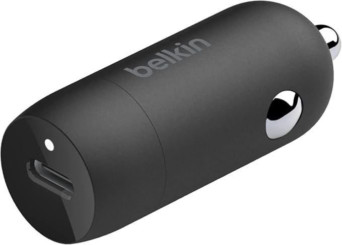 Belkin Boost↑Charge™ 30W Compact Fast Car Charger w/USB-C Power Delivery Port for iPhone 16, 16 Pro, 15, 15 Pro, Galaxy S25, S24, Note, Pixel 9 & More - Black