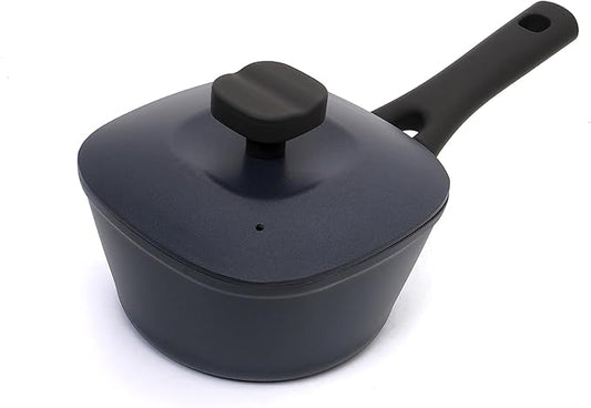 1.5QT Saucepan with Lid, Nonstick Ceramic Coating, PFAS & PFOA-Free, Induction Compatible, Dishwasher Safe, Stay-Cool Handles, Durable Scratch-Resistant Design
