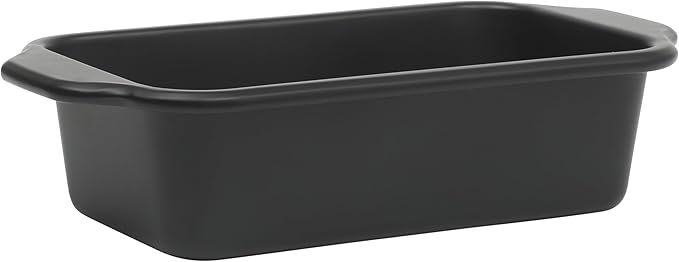 Oster Teston 9 x 5 Inch Loaf Pan, Nonstick Carbon Steel Bread Baking Pan, Matte Black, PFAS-Free, Oven-Safe, Easy Release Bakeware