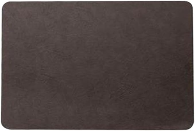 Light Luxury Solid Leather Placemat Coffee Brown PU Table Mat Waterproof Oilproof Heat-Insulated Plate Bowl Pad Table Decor(C)