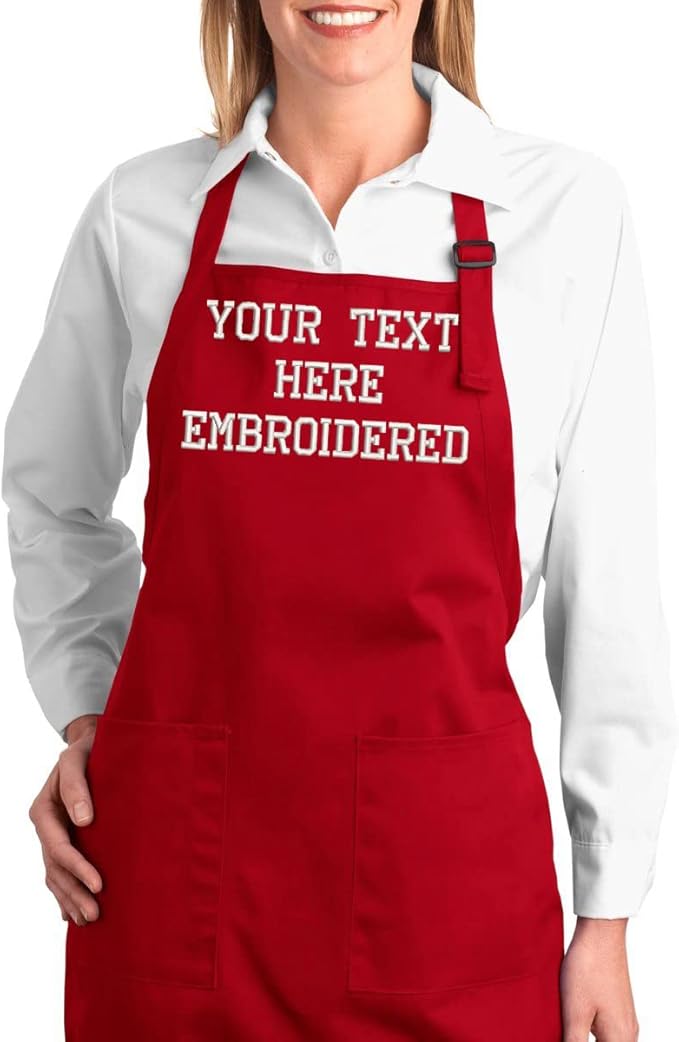 Personalized Apron with Custom Name or Any Text. Chef, Cooking, Grilling, or Baking Gift