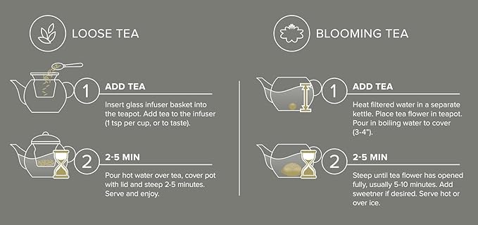 Teabloom Grand Bouquet Glass Teapot with Microdot Glass Infuser – Elegant 50oz Borosilicate Teapot for Whole Leaf & Blooming Teas – A Pure & Visual Tea Experience – Tea Purist's Choice