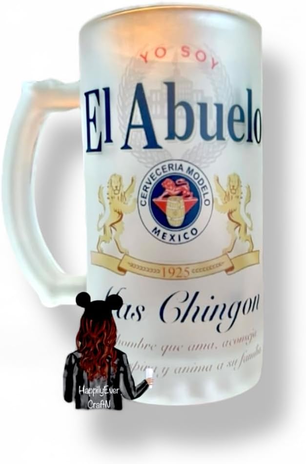 16 oz Frosted Beer Mug,Family Dad God Parent Gift (Abuelo)