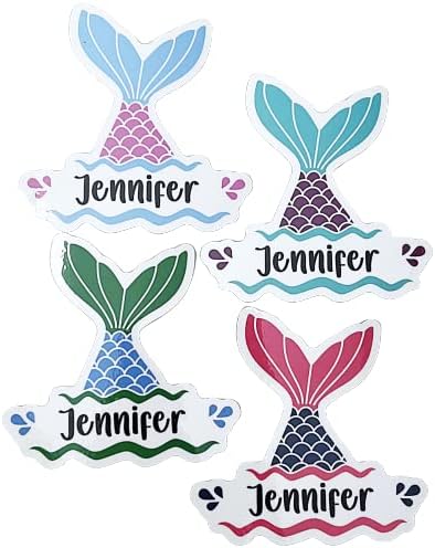 Mermaid Tail Monogram Cruise Door Decoration Magnet Sign, Colorful Personalized Name Keepsake, Carnival, Fridge Office Decor