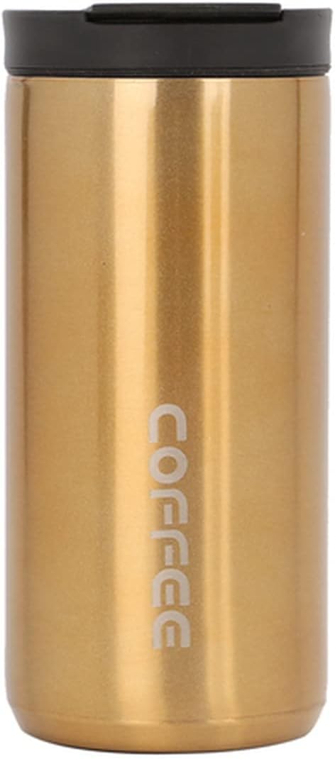 350ml/500ml Double Stainless Steel 304 Coffee Mug Leak-Proof Mug Travel Portable Thermal Cup Insulation Water Bottle(Gold 350ml)