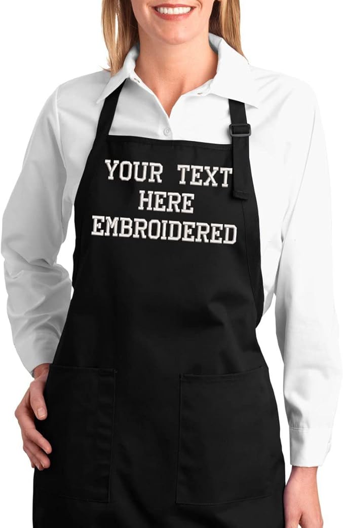 Personalized Apron with Custom Name or Any Text. Chef, Cooking, Grilling, or Baking Gift