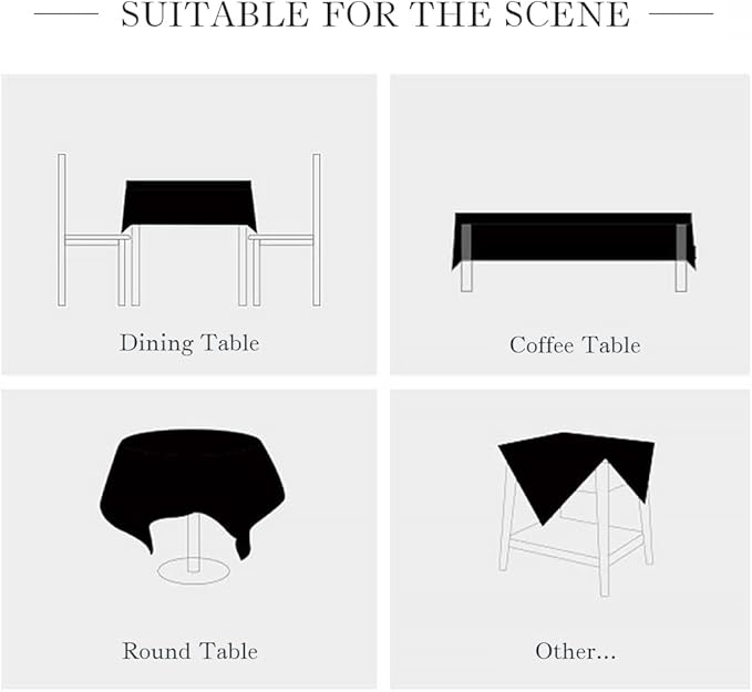 Pahajim Striped Tablecloth Rectangle with Tassels Thick Linen Cotton Table Cloth for Outdoor Picnic Dining and Holiday Kitchen Decor Rectangle/Oblong,55''x87'', 6-8 Seats