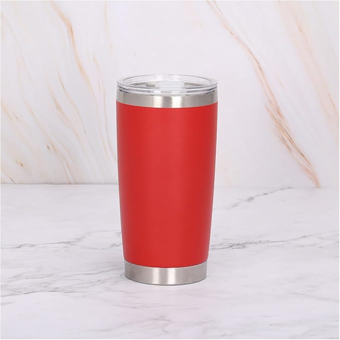 Travel Mug Ice Cup 20 OZ Colourful Tumbler 304 Stainless Steel Double Wall Vacuum Insulated Coffee Mug Wide Mouth Metal Bottle(Red)