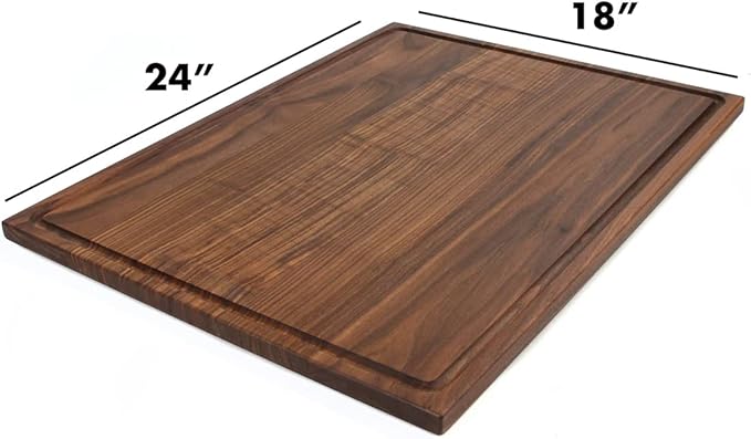 Refine Kitchenware Extra Large Walnut Personalized Engraved Cutting Board - FSC-Certified Wood, Wedding Gift, Custom Walnut Cutting Board, 100% Made In The USA